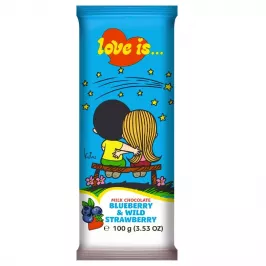 Молочный шоколад "LOVE IS" с начинкой из черники и земляники картинка 346636 - МосИгра